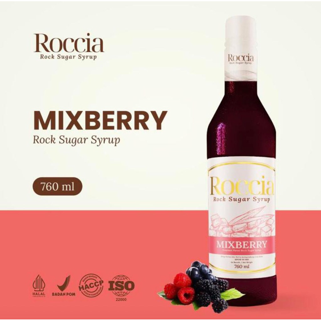 

Roccia Rock Sugar Syrup Mixberry - Syrup Gula Batu Rasa Mixberry 760ml