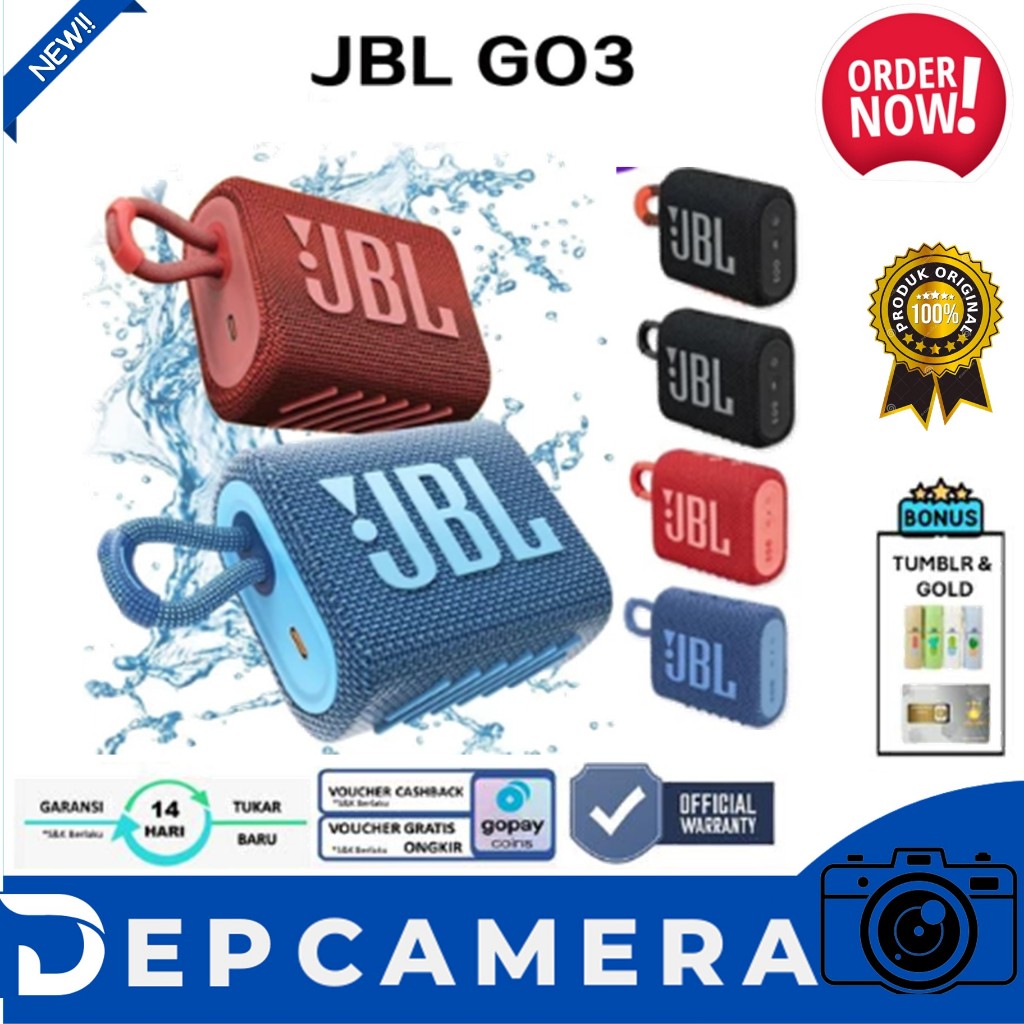 JBL Go 3 Original 100% in stock GO3 Speaker Bluetooth Nirkabel Portabel Tahan Air Asli
