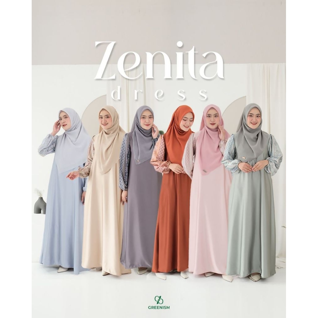 (READY) ZENITA DRESS BY GREENISM HIJAB