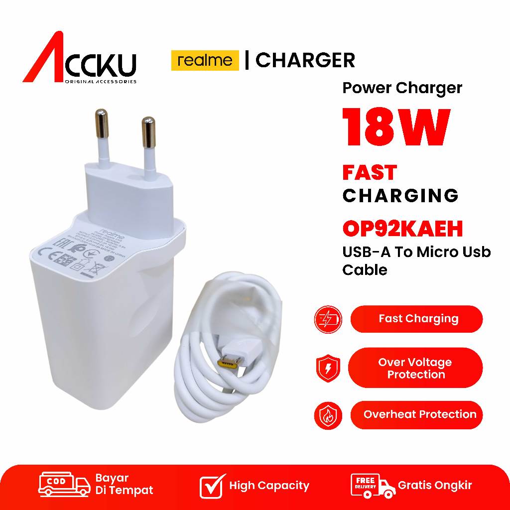 Charger Casan Realme 18Watt For Realme X2 Pro / Realme 5 Pro / Realme Narzo / Charger Realme Q