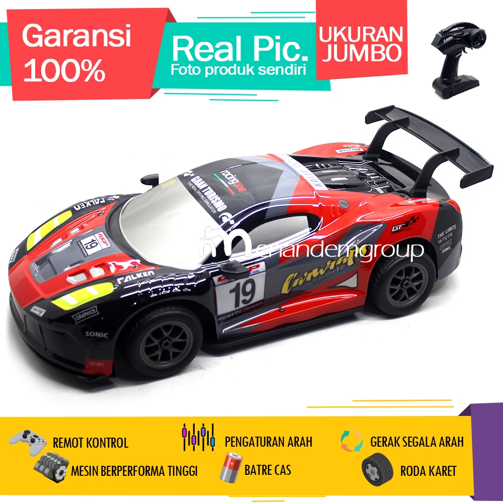 Mainan Mobil Remot Kontrol RC Sedan Balap Sonic Xtreme Sport Batre Cas Suspensi Super Jumbo