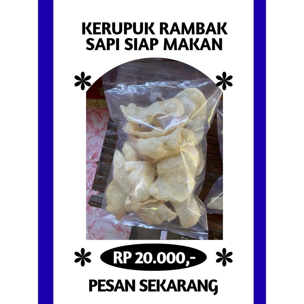 Kerupuk rambak sapi Siap makan Asli tulungagung