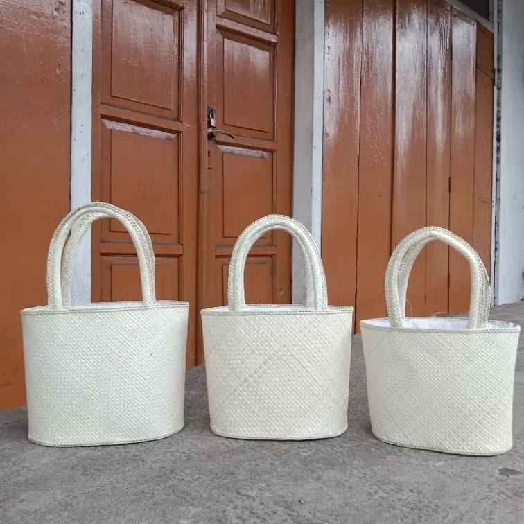 TAS ANYAMAN PANDAN / TAS PANDAN / TAS OVAL PANDAN / TAS OVAL PANDAN LURIK / TAS OVAL PANDAN SET 3 / 