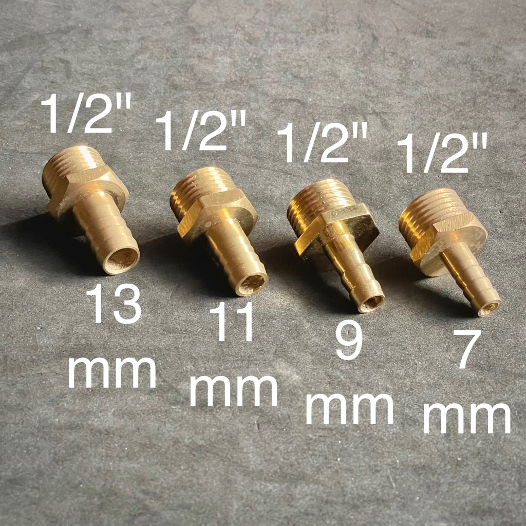 Nepel sambungan selang kuningan drat luar / nepel sambungan kompressor / sambungan selang compressor
