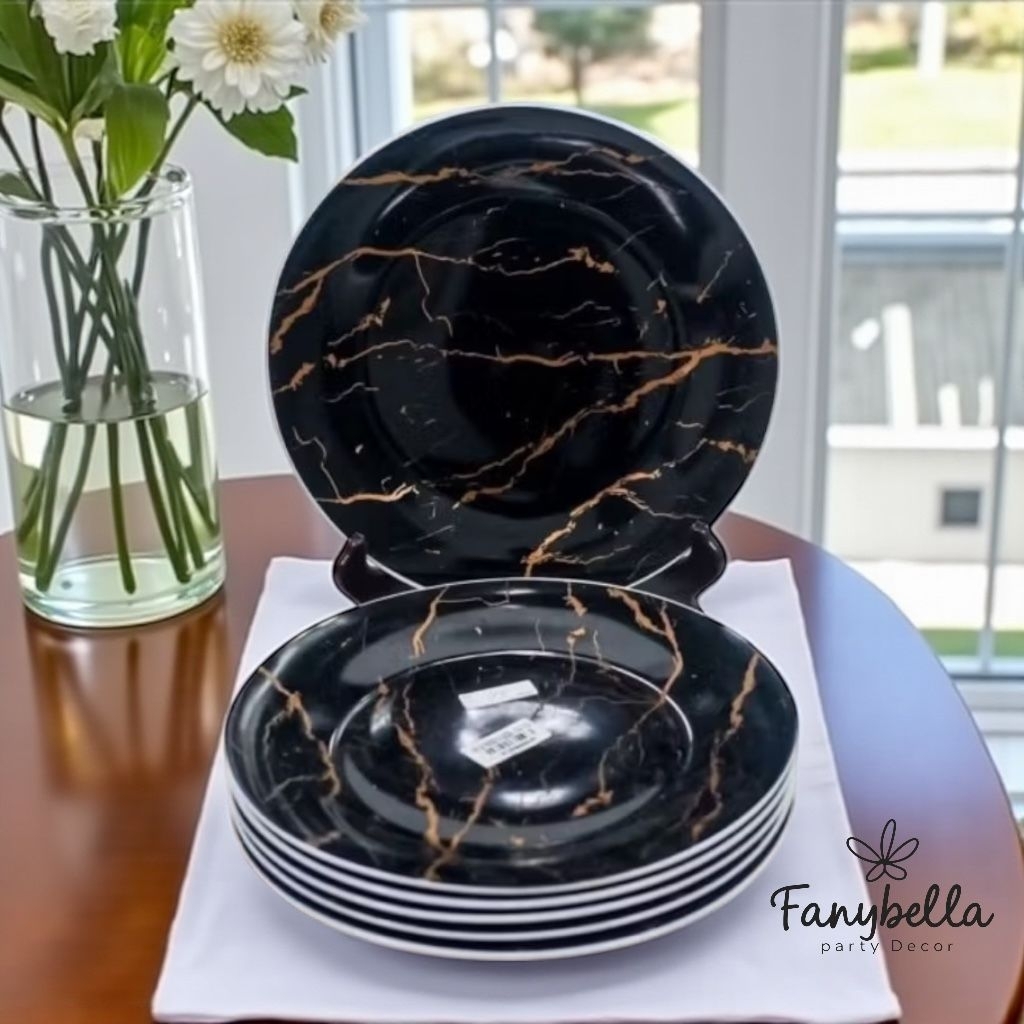 Piring Makan Cekung Keramik Saji Fiorenza 9 inch 1 set isi 6 pcs Aesthetic Dekorasi Rumah Import