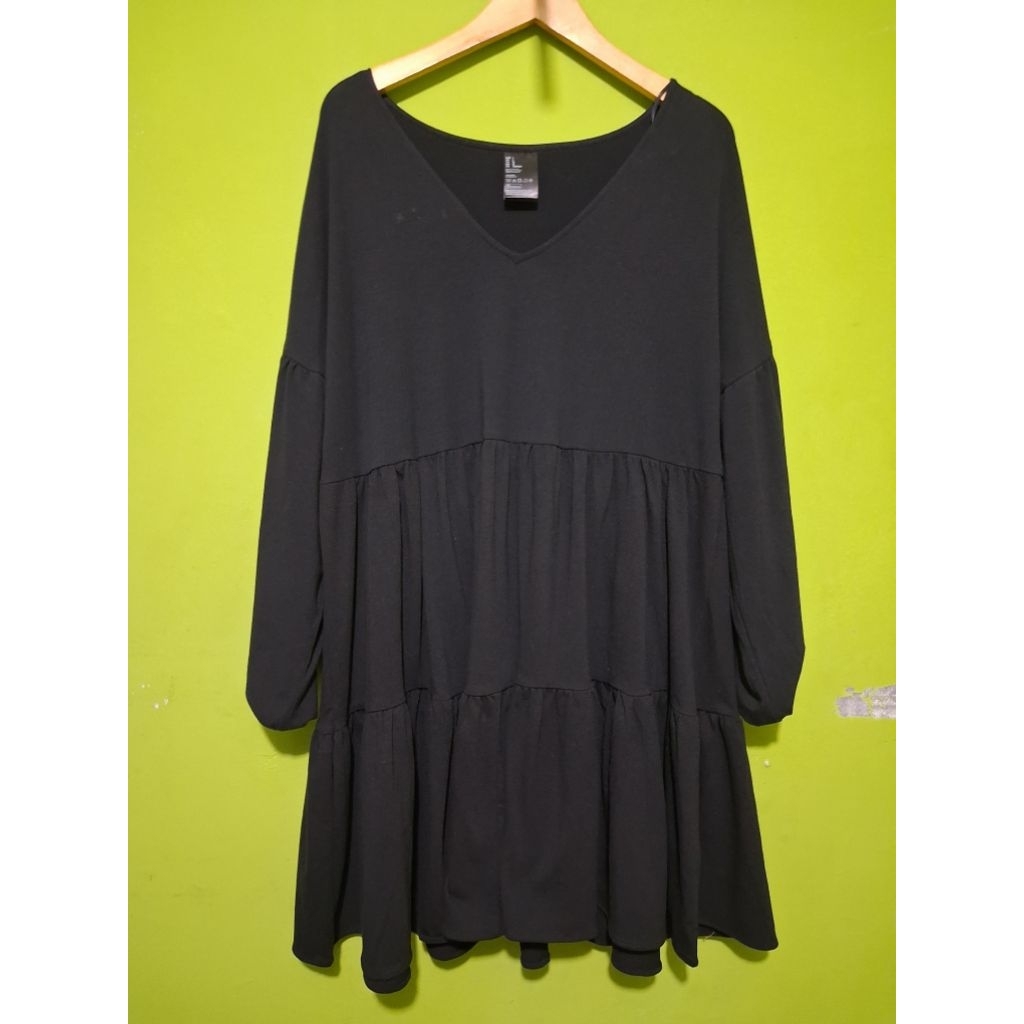 DRESS MiNi Longsleeve Kerah V.neck FULL BUTTON *HNM