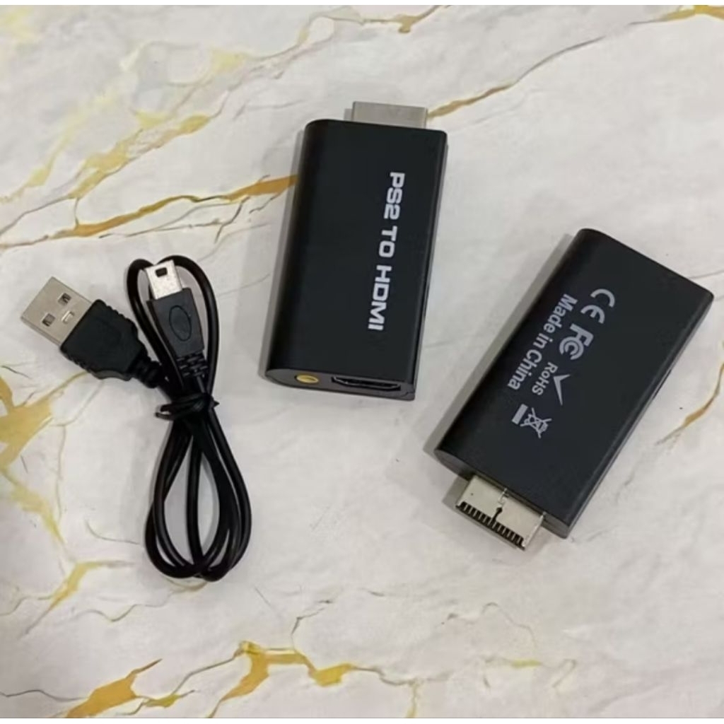 Converter PS2 To HDMI Adaptor - Kabel HDMI Game Resolusi HD Gamers Gaming Mainan Video AV Audio Outp