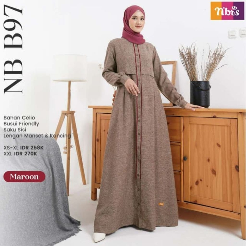 NIBRAS NB B97 MAROON GAMIS DEWASA