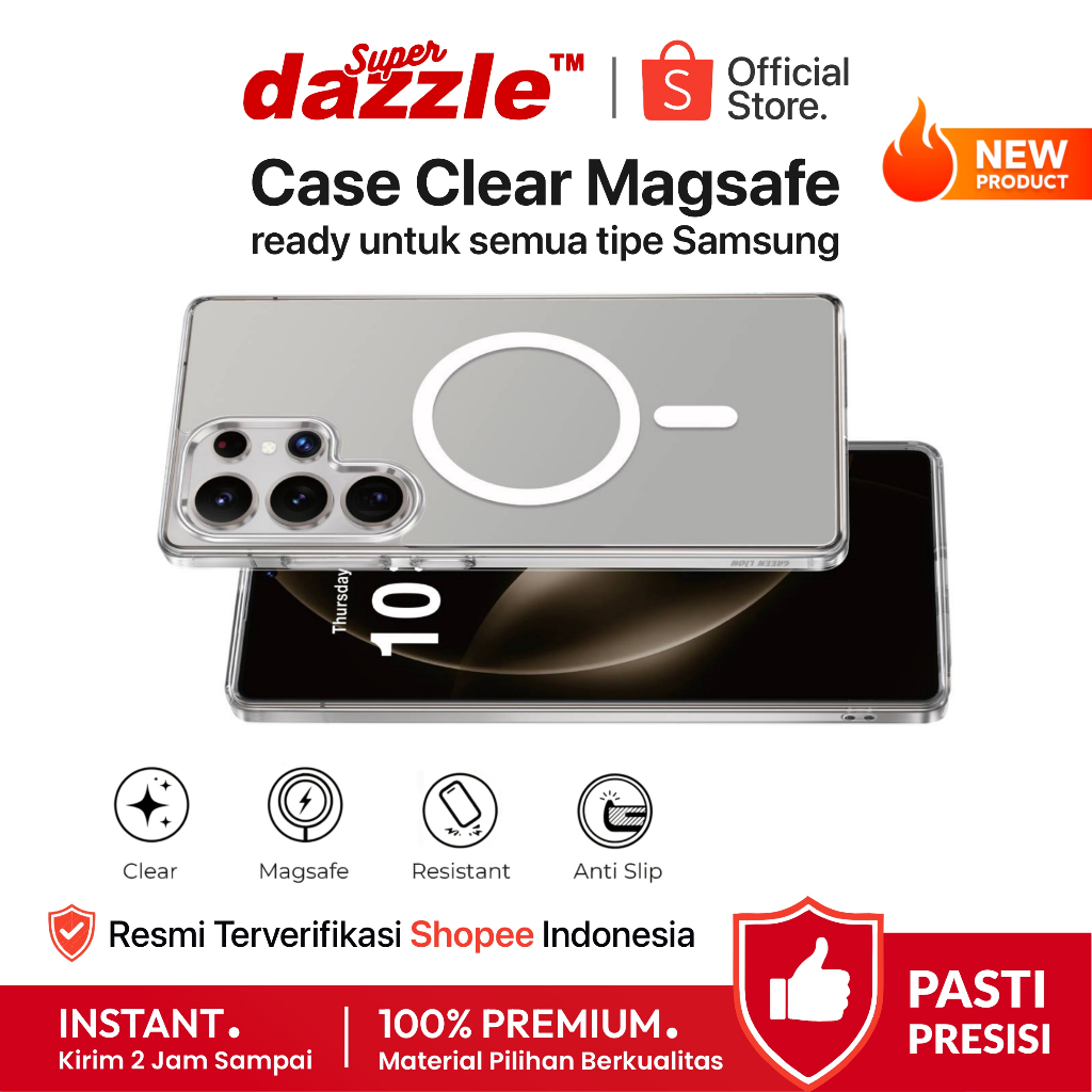 [ TERLARIS ] DZL Premium Clear Case Magsafe Samsung A06 A16 A35 A54 A55 Note 10 20 S21 S22 S23 S24 S