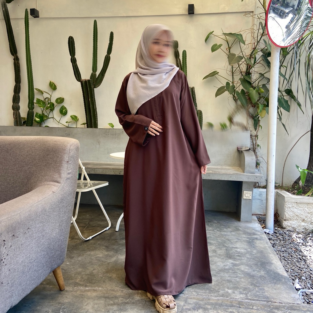 ABAYA DUBAI POLOS GAMIS ABAYA POLOS SIMPEL ELEGAN