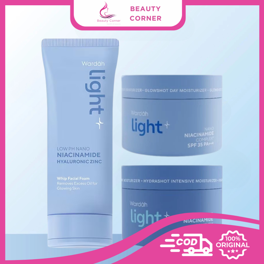 [PAKET ISI 3PCS] Wardah Lightening / Light+ | Day Cream | Night Cream | Whip Facial Foam