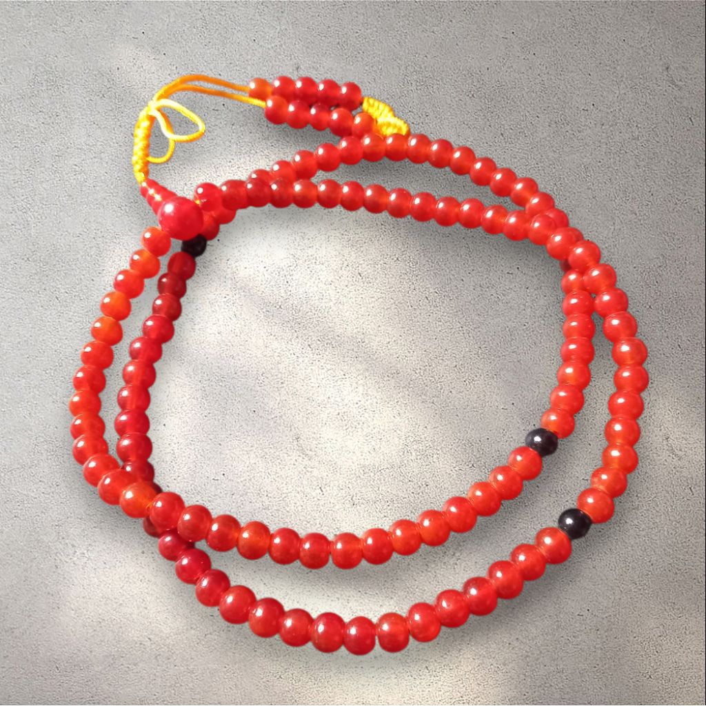 tasbih Buddha japamala tibet 108 manau merah uk 6 mm