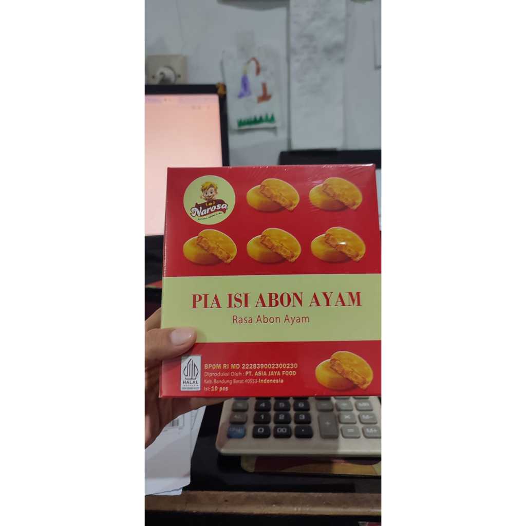 Bakpia Abon ayam NAROSA pia enak dan murah 1 box isi 10 ( packaging baru )