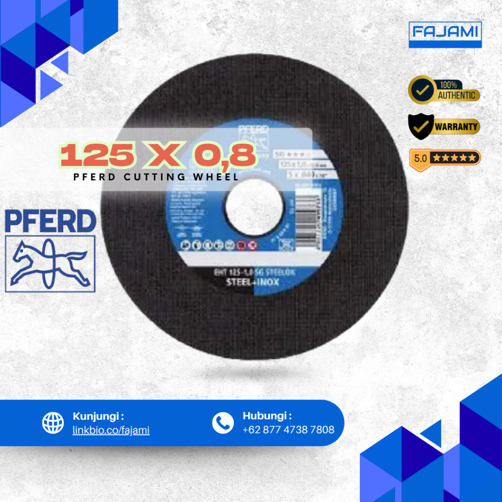 Pferd Cutting Wheel 125x0.8 mm - Mata Gerinda Potong Besi Stainless Steel