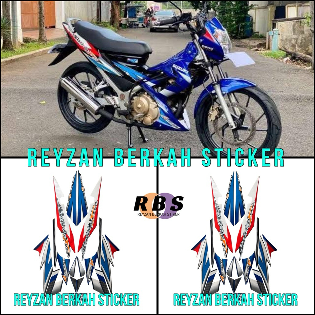 STIKER STRIPING LIS LES BODY SUZUKI SATRIA FU F150 CBU 2004 2005 HITAM BIRU