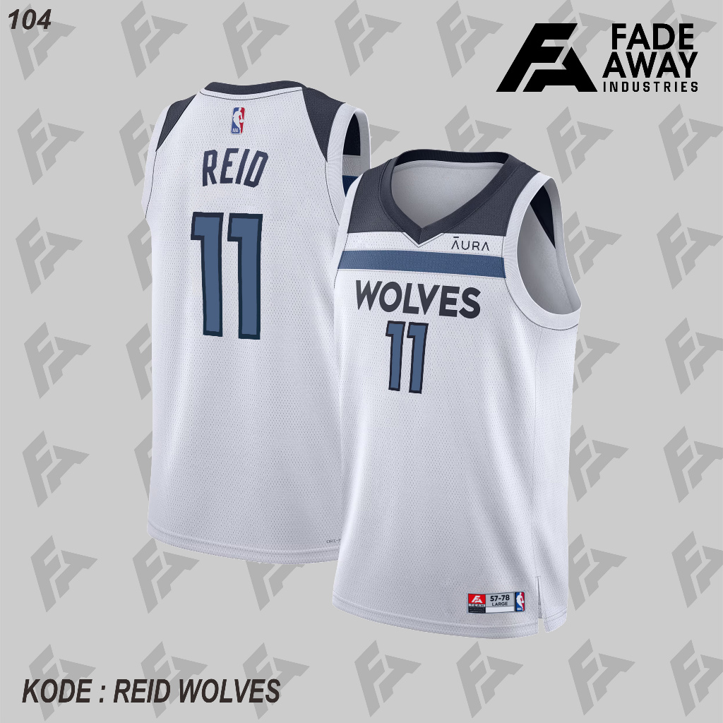 JERSEY BASKET REID #11 WOLVES PUTIH