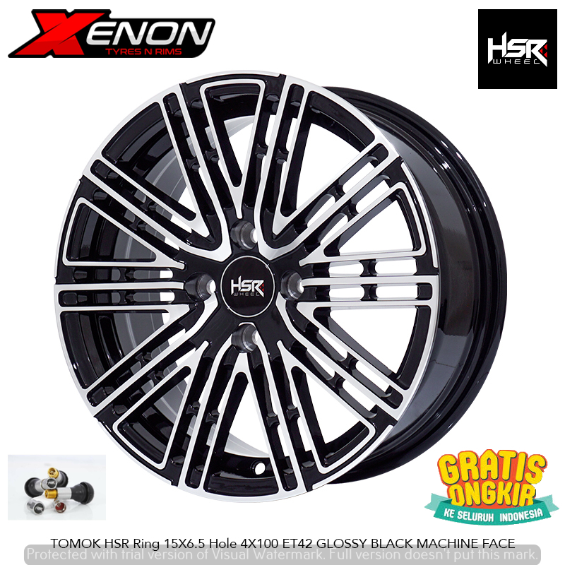 Velg Racing R15 HSR Tomok Two Tone Pcd 4x100 Ring 15 Buat Mobil Brio Agya Ayla Sirion Calya Sigra