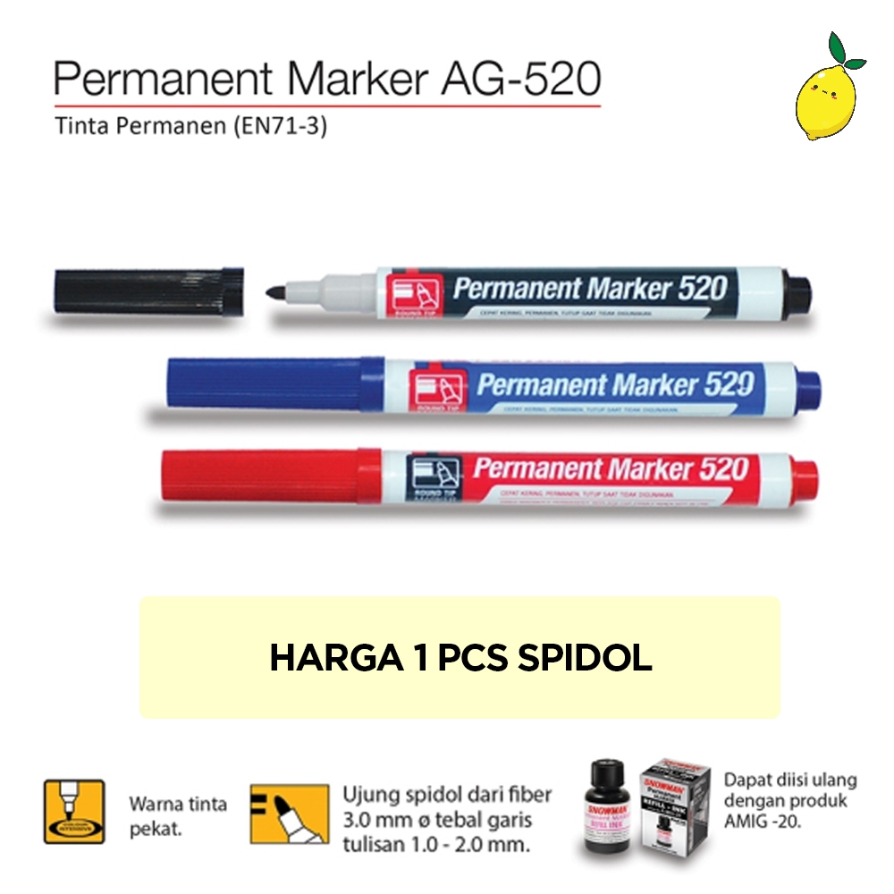 Spidol Permanen Kecil / Permanent Marker Snowman AG-520