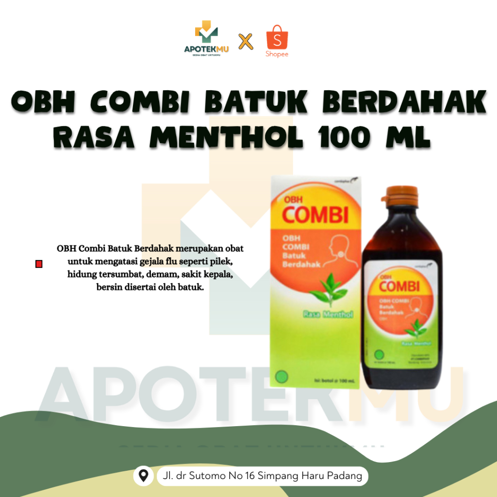 OBH COMBI BATUK BERDAHAK RASA MENTHOL 100 ML / OBH BATUK BERDAHAK