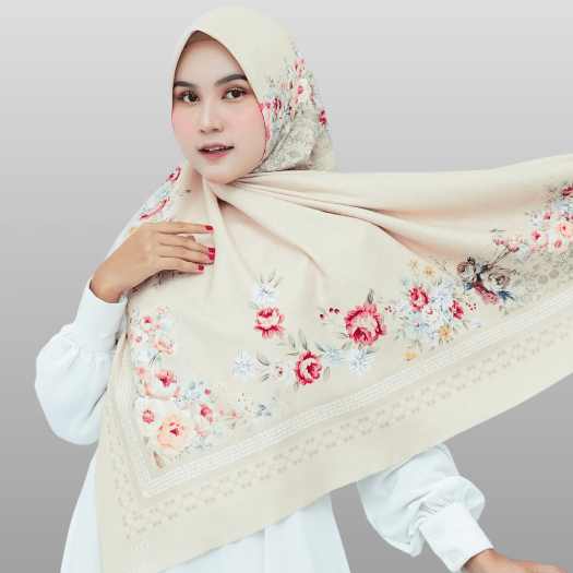 𝑴𝒂𝒓𝒛𝒊𝒂 - Hijab Segiempat Motif Hilya Oval Curve Elegan Mewah Voal Basic Laser Cut Jumbo Syar'i 145x1