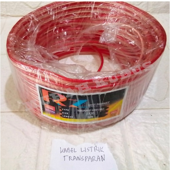 KABEL LISTRIK TRANSPARAN 2X30 ECER/1METER