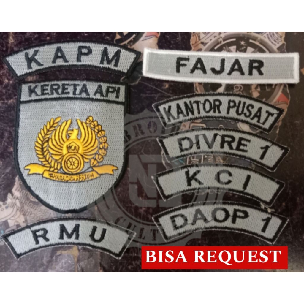 logo kereta api bordir//logo patch nama kereta api//nama//lokasi