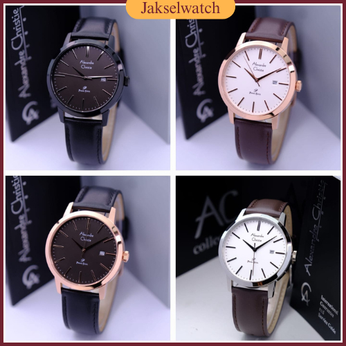ORIGINAL Jam Tangan Pria Alexandre Christie Kulit / Leather AC1007 | AC1008 | AC1012 | AC1014 | AC10