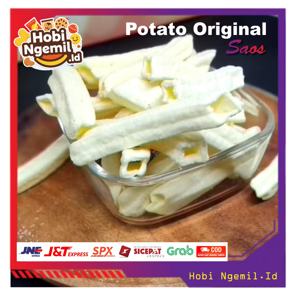 

Potato saos stik kentang kemasan 100 - 250 gr HOBI NGEMIL.ID oleh oleh bandung
