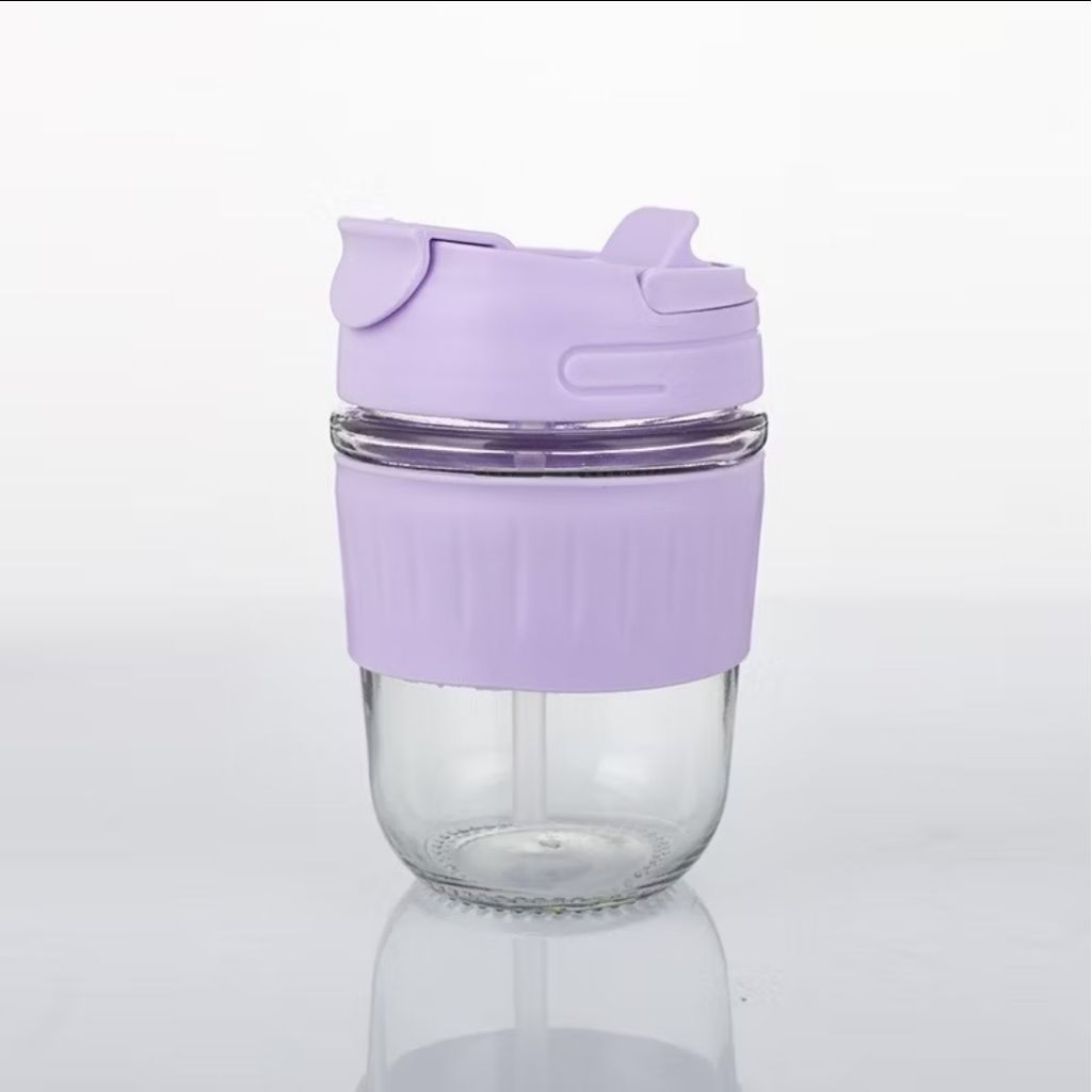 Botol Kaca / Gelas dengan Grip 350ml