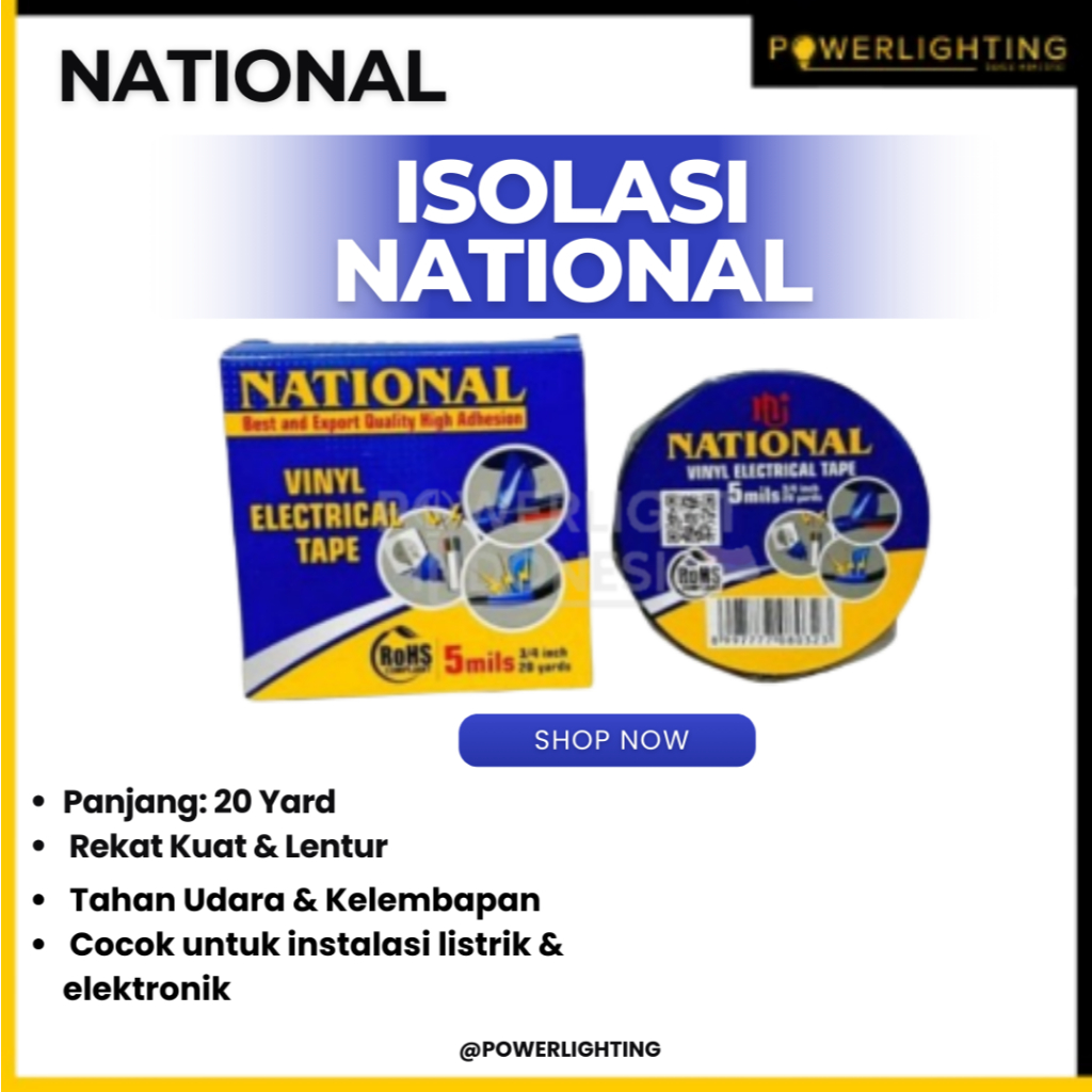 NATIONAL ISOLASI UNTUK KABEL / LISTRIK HITAM ISOLASI NASIONAL
