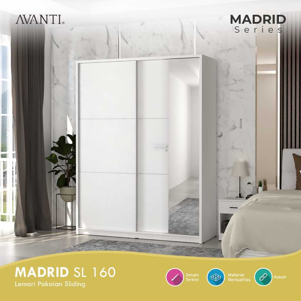 Lemari Pakaian Sliding 2 Pintu Madrid SL 160 - AVANTI Furniture