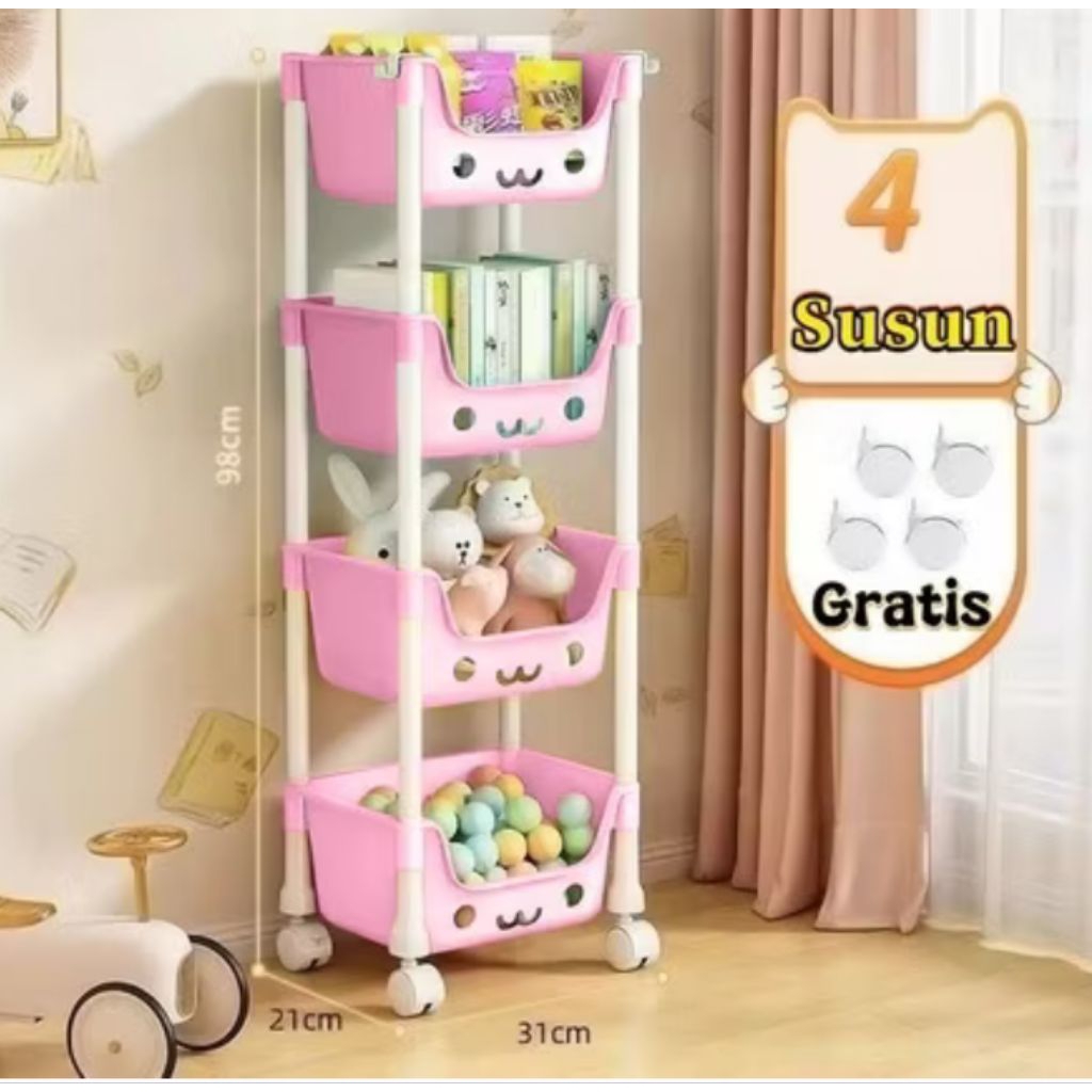 Rak Mainan Anak 4 Susun