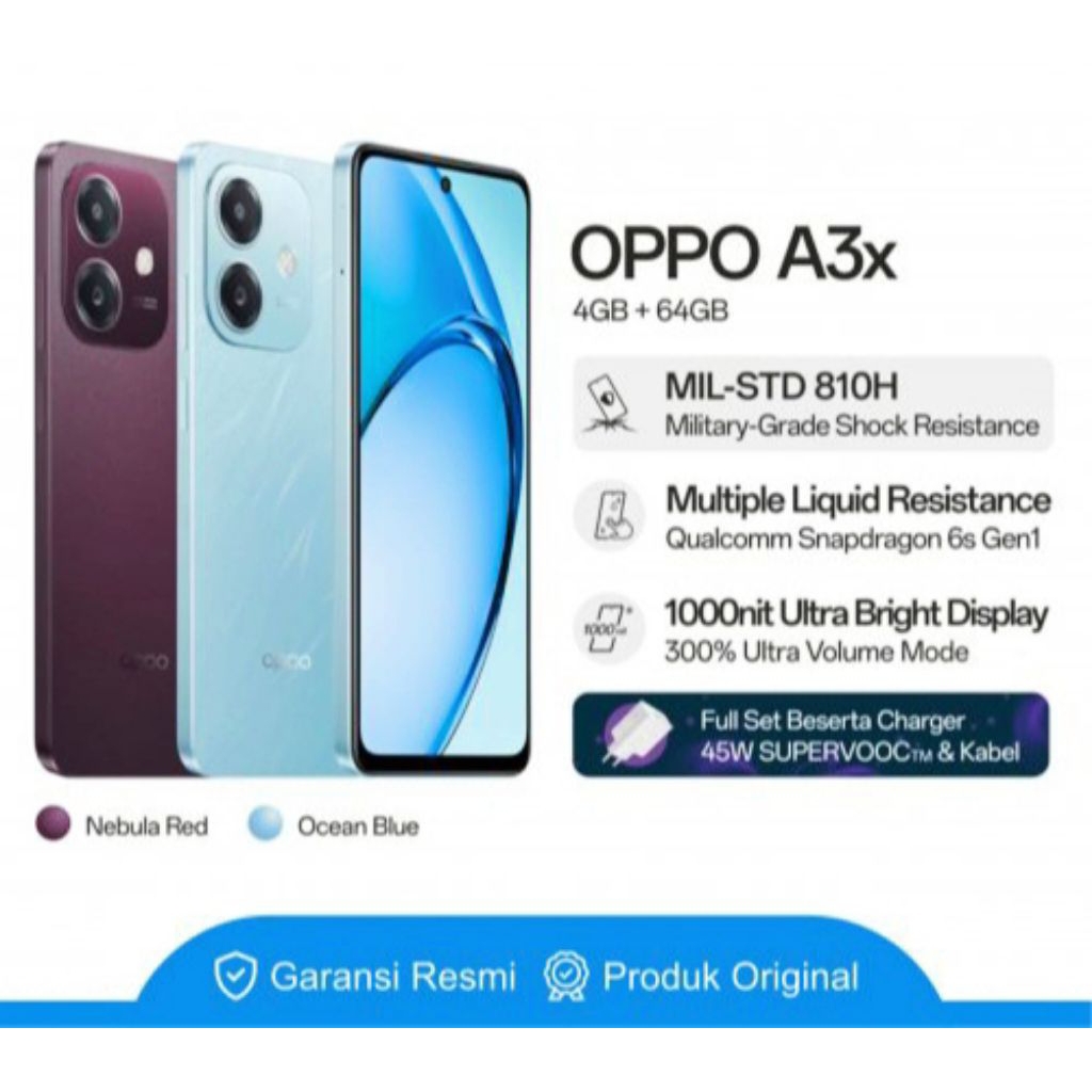 OPPO A3X 4/64GB BNOB GARANSI RESMI