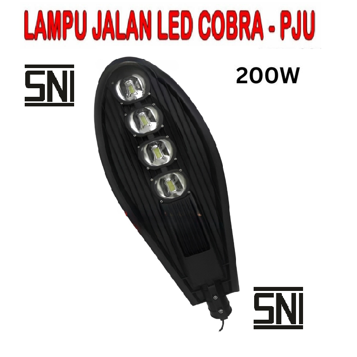 Lampu Jalan PJU LED Cobra 200W SNI 4 Mata / Lampu Jalan Listrik PJU COBRA 200 Watt SNI Lampu 200 W
