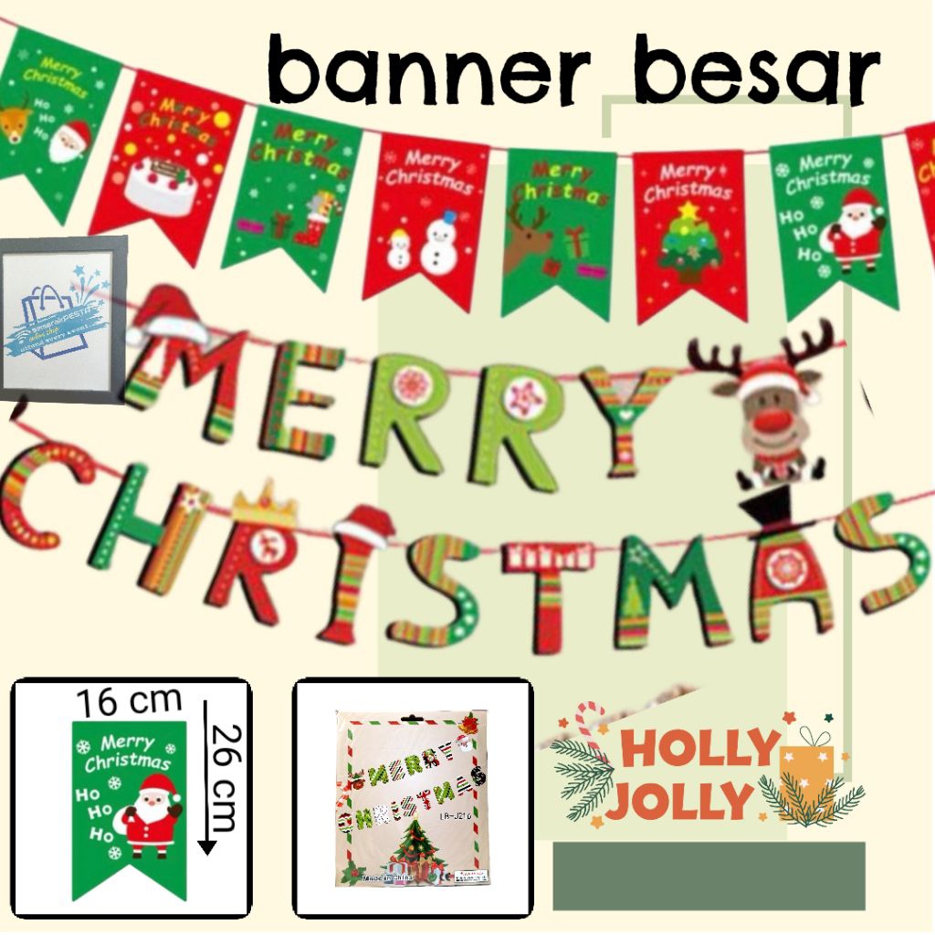banner merry Christmas besar,bunting merry Christmas,tulisan merry Christmas,dekorasi merry
