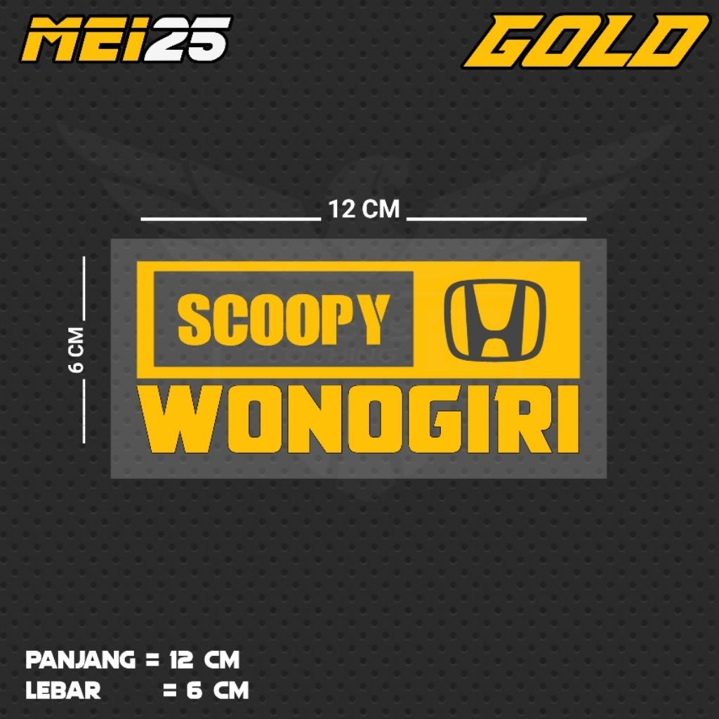 STIKER CUTTING TULISAN SCOOPY WONOGIRI / MEI25 JTG