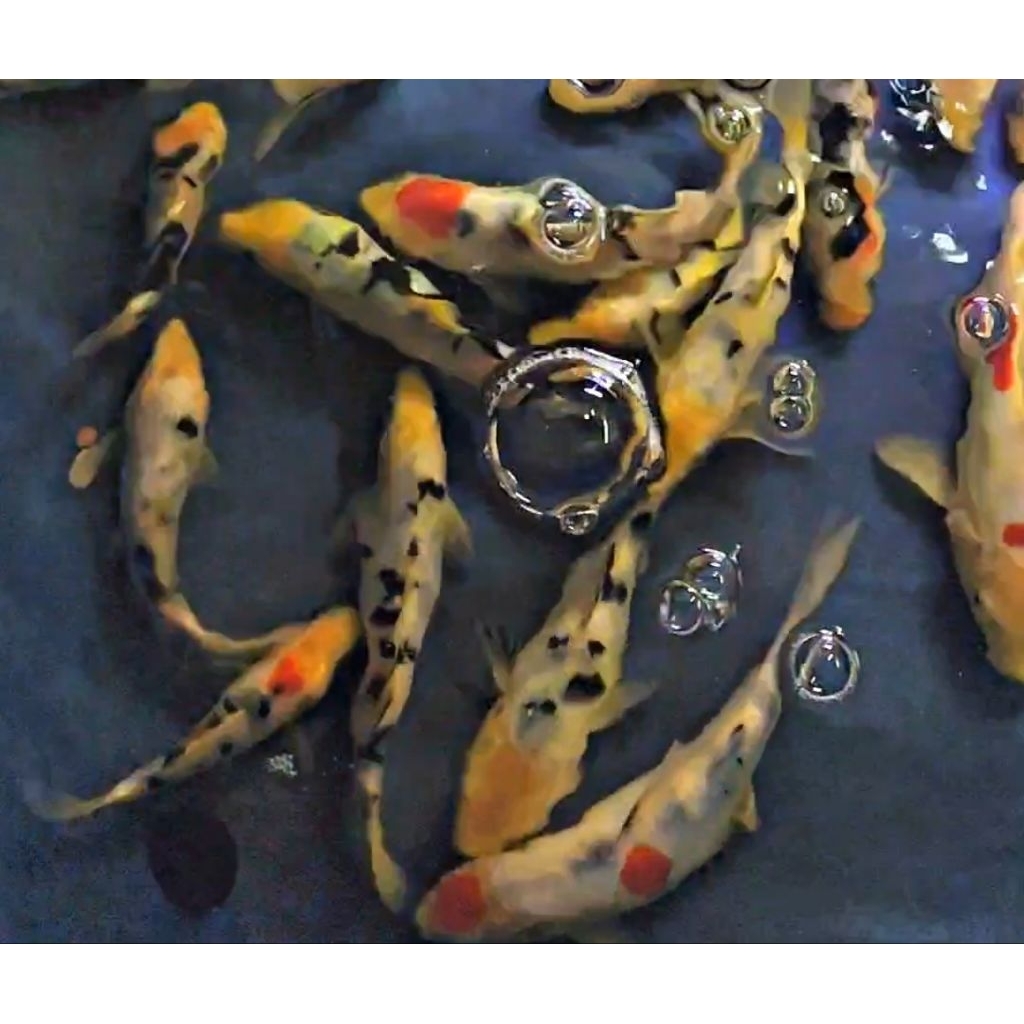 hiasan kolam koi 14-18 cm