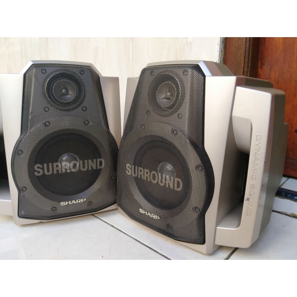 speaker pasif sharp simba 4.5 inch original bawaan compo sharp speaker compo sepasang warna gold