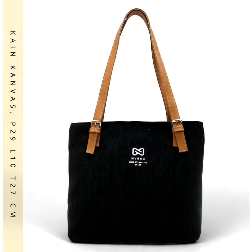 Tas bahu wanita tas tenteng tas viral totebag hitam tas wanita cewek bagus kain tebal tas polos simp