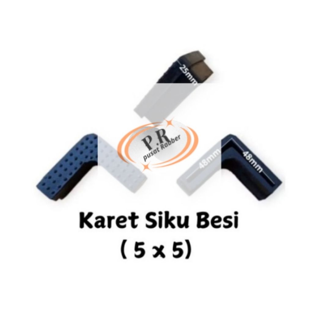 Karet Kaki Siku Besi 5 × 5 Alas Kaki Meja Kursi Rak Besi