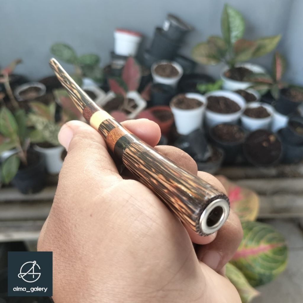 GALERY_ALMA ( 15cm ) once cangklong / once pipa rokok / padutan / sedotan  berbagai macam jenis kayu