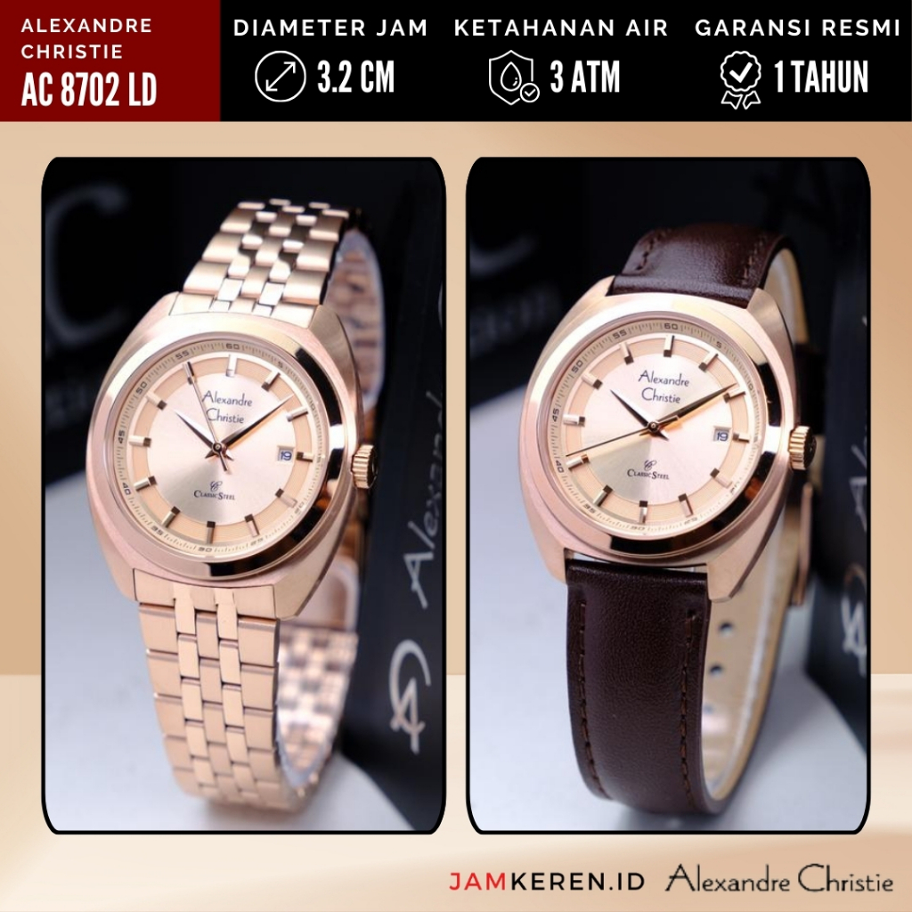 Alexandre Christie - Jam Wanita Elegan Mewah - Jam Tangan Alexandre Christie Wanita AC 8702 LD