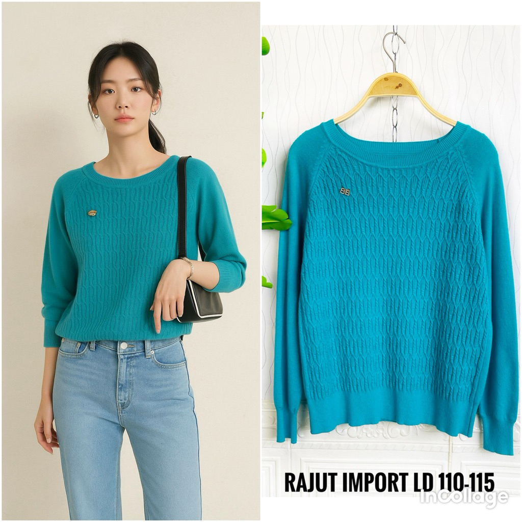 atasan rajut premium bangkok kaos knite