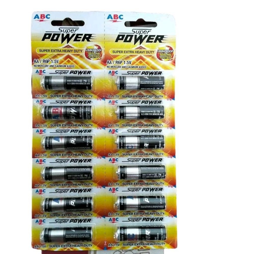 [ 1 Renteng] Baterai ABC Super power AA/R6 size 1.5 Volt | isi 12 pcs/Renteng