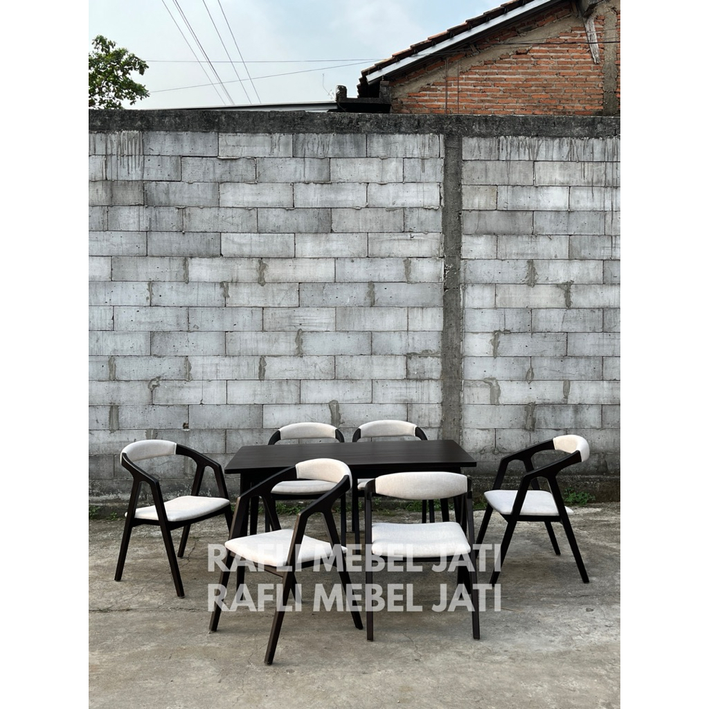 Set Meja Makan Minimalis Selly Meja Makan Kursi 6 Minimalis Jati Kursi Makan Minimalis Kayu Jati Kur