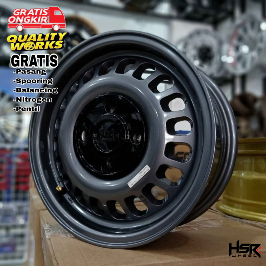 HSR Wheel BSI Ring 14 Velg Racing Mobil Karimun Airev Starlet Sigra Datsun