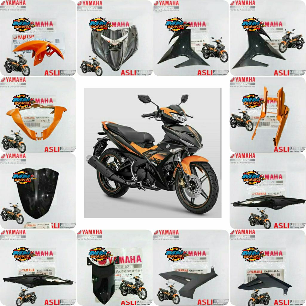 FULL SET BODY HALUS MX KING 150 V2 HITAM ORANGE ORIGINAL YGP GENUINE PARTS