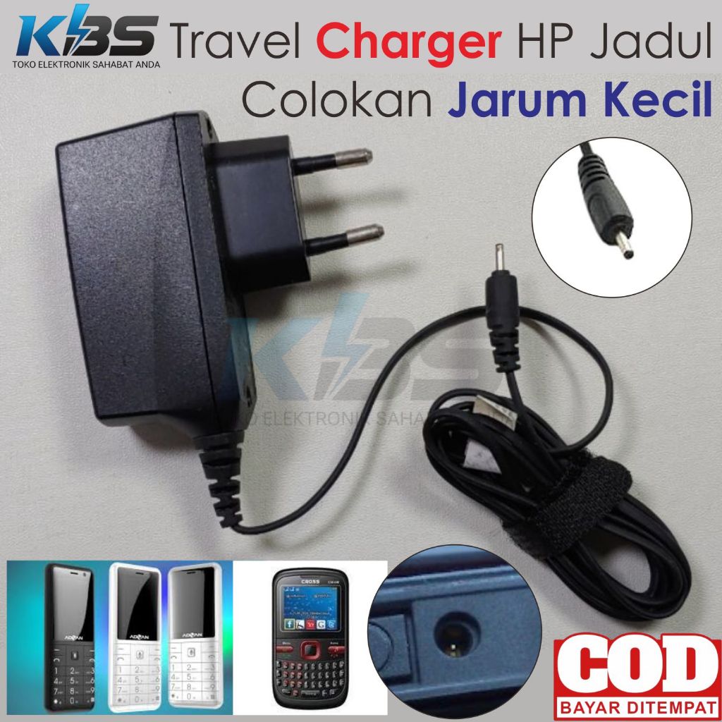Charger Colokan Jarum Kecil Untuk HP Jadul Nokia Advan Evercoss Cross Mito Lama Carger Casan Ces