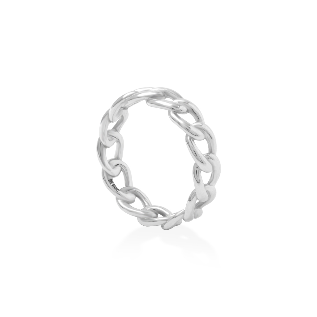 [Original Cincin Perak 925] Cincin Rantai Medium Perak Koleksi Cuban Sterling Silver 925