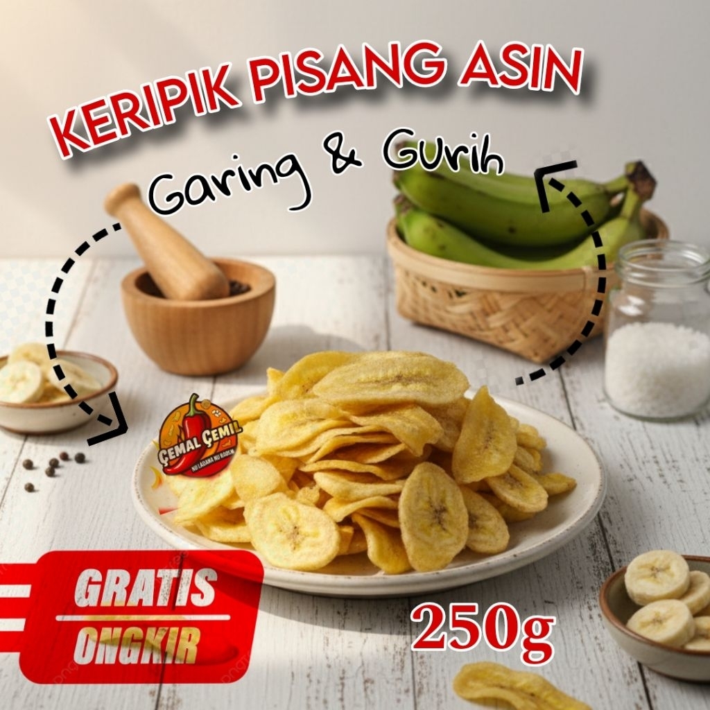 

250g KERIPIK PISANG ASIN GURIH RENYAH BY CEMAL CEMIL SNACK
